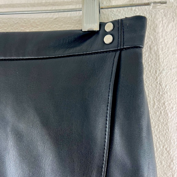 Decree black pleather mini wrap skirt 1 - Picture 4 of 8
